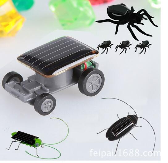 New Cute Solar Power Robot Insect Bug Locust Grasshopper Toy Solar Power Mini Toy Car Moving Racer Teaching Gadget