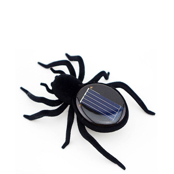 Novelty Toys New High Quality Solar Power 8 Legs Black Crazy Spider Children Toy Solar Energy Toy C4437