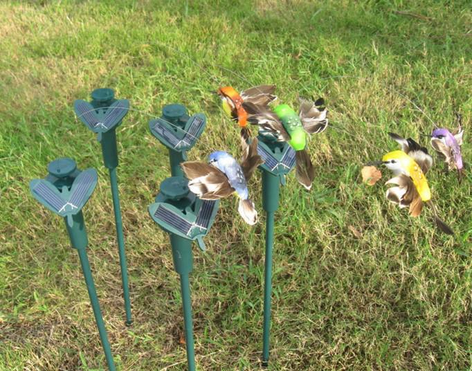 HOT New Solar hummingbirds, butterflies garden toys, students enlightenment educational toys solar and battery combo.GIFT