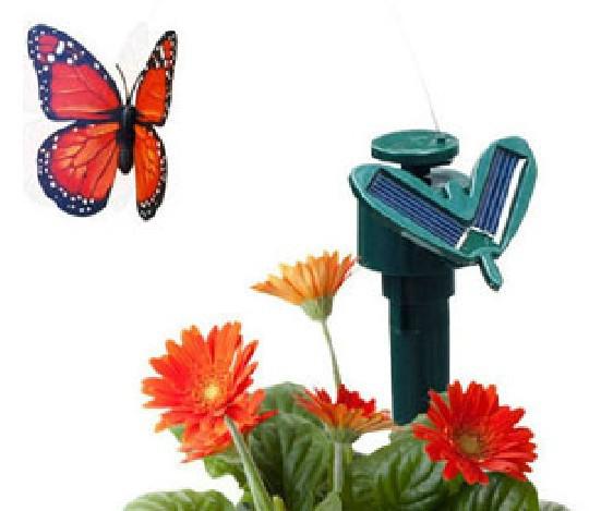 Free shipping 4pcs Solar Power Flying Butterfly Garden Yard Decoration solar butteryfly