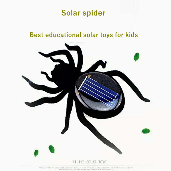 Solar spider Novelty Toys solar Power 8 Legs Black Crazy Spider Children Toy Solar Energy kids Toy factory price 