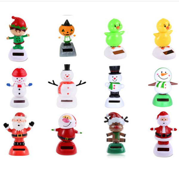 50 Styles Solar Powered Dancing Flip Flap Car Home Desk Dancer Bobble Toys Decoration Kids DHL Free 
