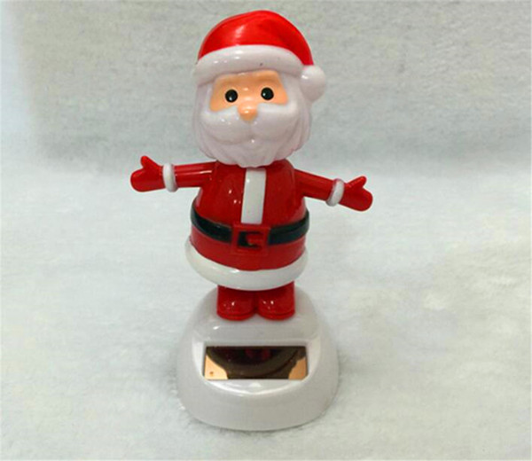 Solar Powered Dancing Toy Christmas Santa Snowman Car Table Decor Ornaments White Red Xmas Decoration Car Accessories Free