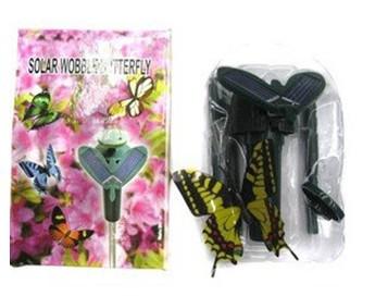Free shipping wholesale 144pcs Solar Power Flying Butterfly Garden Yard Decoration
