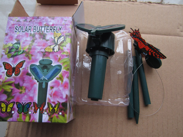 Free shipping wholesale 144pcs Solar Power Flying Butterfly Garden Yard Decoration solar butteryfly mixed models, garden birds toy