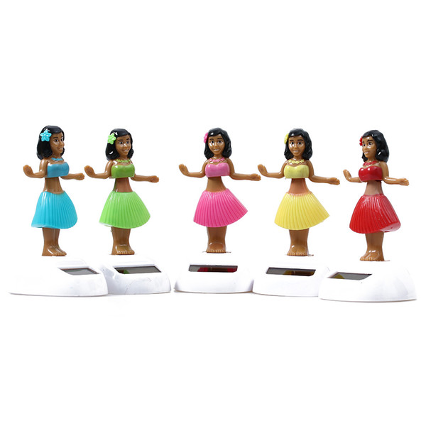 SIRENXI New Solar Powered Dancing Hula Girl Automatic Swinging Bobble Toy Novelty Happy Girls Toys For Children Christmas Gift