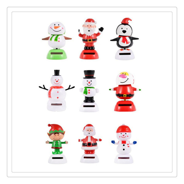Hot Solar Energy Toys Dancing Penguin Santa Powered Deer Dancing Santa Wedding Decoration Deer Man Cool Car Accessories Free DHL
