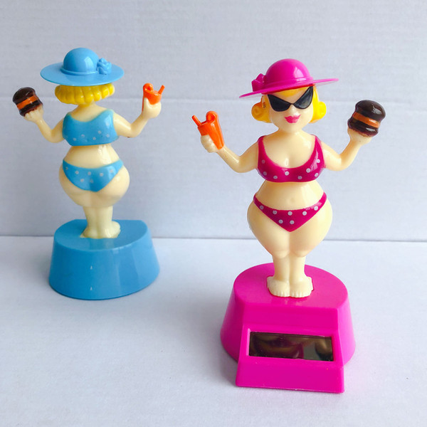 Solar Powered Dancing Figures Curvy Woman Novelty Desk Car Home Decor Ornament Kid's Toy