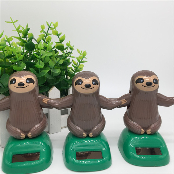 Novelty Solar Toys Plastic ABS Sloth Solar Powered Dancing For Desk Home Ornaments Decoration Toys For Children Kids Gift free shipping