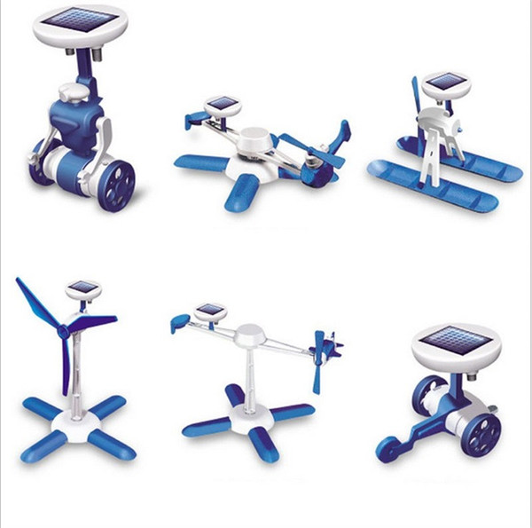 DIY Assemble Toys 6 In 1 Solar Energy Transformation Robot Toy For Kid Gift Hot Sale 12rb C R