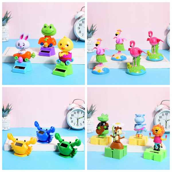 Flamingo Shaking Head Toys Solar Energy Doll Car Decoration Cartoon Animal Various Styles Colors Mix Creative 5 5bj F1