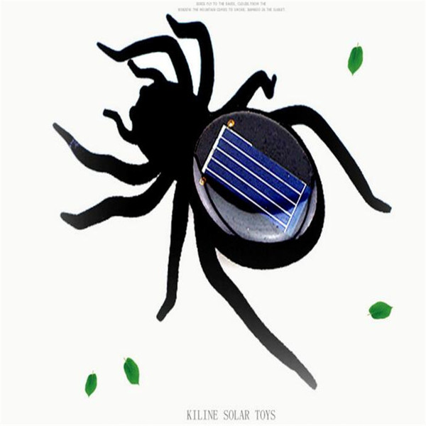 Novelty Toys New High Quality Solar Power 8 Legs Black Crazy Spider Children Toy Solar Energy Toy DHL Free
