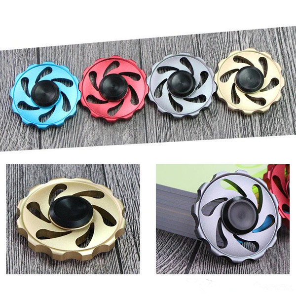 Round Flywheel Aluminum metal Fidget Spinner Hand Spinner Tri Fidget Handspinner Novelty EDC Toys For Decompression Finger Toys