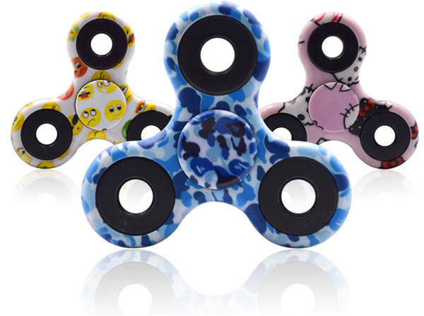 11 Colors Camouflage Hand Spinner Tri Fidget Spinner EDC Ball For Decompression Anxiety Toys With Retail Box 2017 Hot Sale Fast 