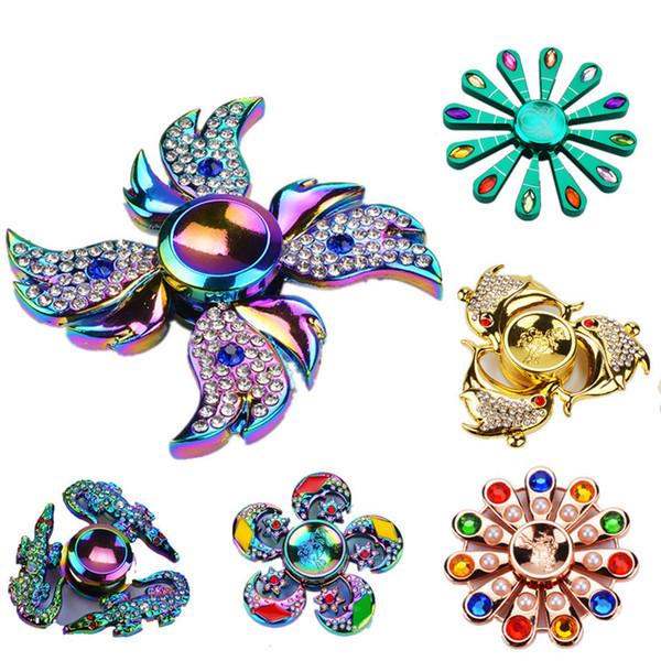 Kid Toys Colorful Finger Gyro Fidget Spinner Angel Wings Fingertips Gyro Children Adult Edc High Speed American Spiral Toy Diamond Gifts