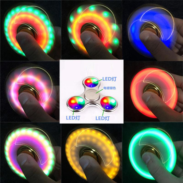 new Finger spinners LED light with three-leaf finger 32 variable pattern crystal gyro decompression toy 11