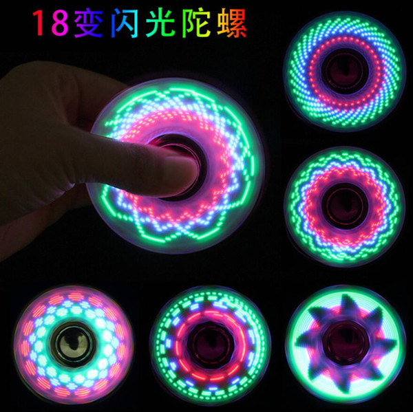 New electroplating three-leaf 18 to 36 change led flash Finger spinners flashing light Finger spinners decompression toy