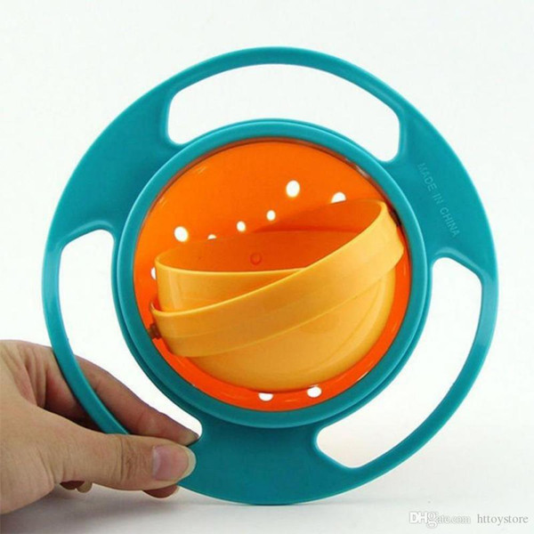 Avoid Food Spilling 360 Rotating Baby Kid Non Spill Feeding Toddler Gyro Bowl