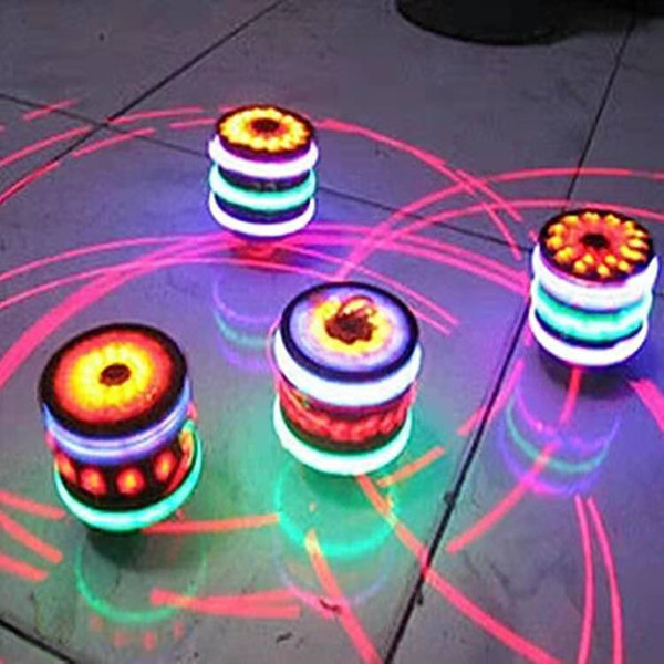 Luminescent Music Wood-like Gyroscope Battery Plate with Laser New Kids Launcher Electric Gyroscope Colorful Luminous Music Flash Toys