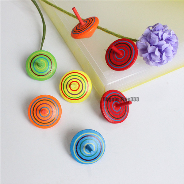 Wood Top Gyro Kids Funny Toys 6 Colors Random Children Adult Relief Stress Desktop Spinning Top Toys Kids Birthday Christmas Gifts