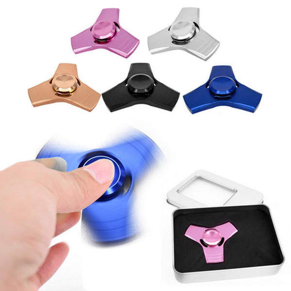 EDC Tri-Spinner Fidget Toys Pattern Hand Spinner Metal Fidget Spinner and ADHD Adults Children Educational Metal Fidget Finger Rotation Toy