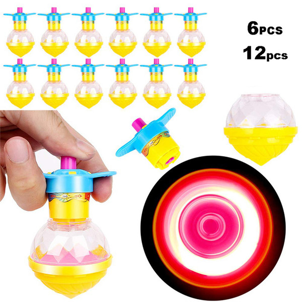 6Pcs/ 12pcs Spinning Tops Light Up Spin Toys Flashing Gyro Glow kids Novelty LEDToys Party Favors kids gifts