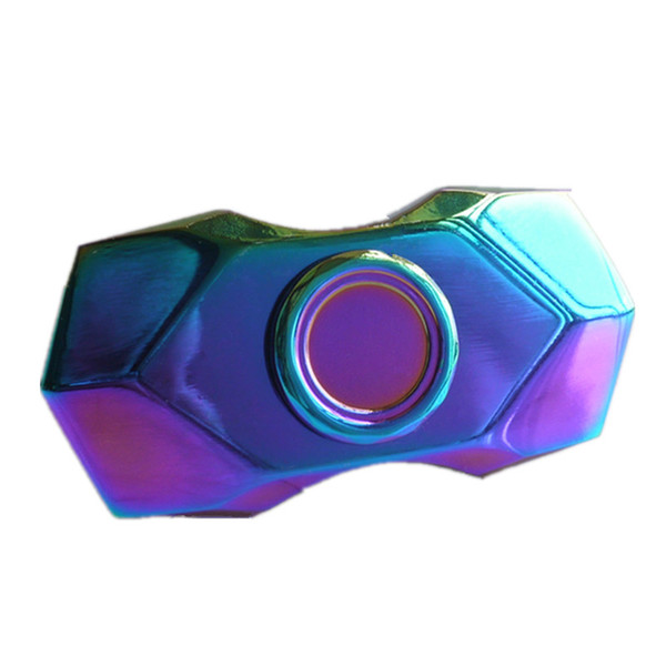 Fidget Spinner Classic Spin Finger Games Hand Toy Smooth Metal Aluminum Stainless Steel Ceramic Stable Bearing Purple Rainbow Small EDC