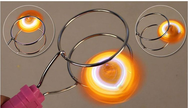 Magic LED gyroscope flash toys stall selling magnetic spinning top track yo-yo good toy for kids