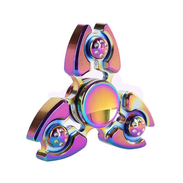 Drop Colorful Creative Decompress Toys Aluminum Alloy Hand Spinner For Autism Rotation Time Long Anti Stress Toys J