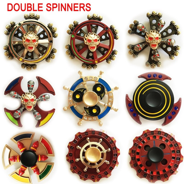 70 models Double Bearings Fidget Spinner EDC Triangle Axe Round Compass Metal Hand spinners spinning Killing Time Decompression finger toys