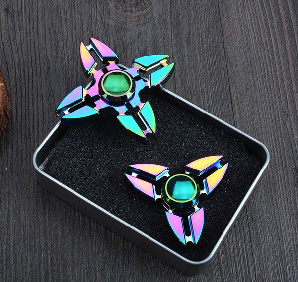 Colorful Rainbow Fidget Spinner Crab HandSpinner Hand Spinner Finger EDC Toy For Decompression Anxiety Metal Ceramic Ball Bearing EDC Toy