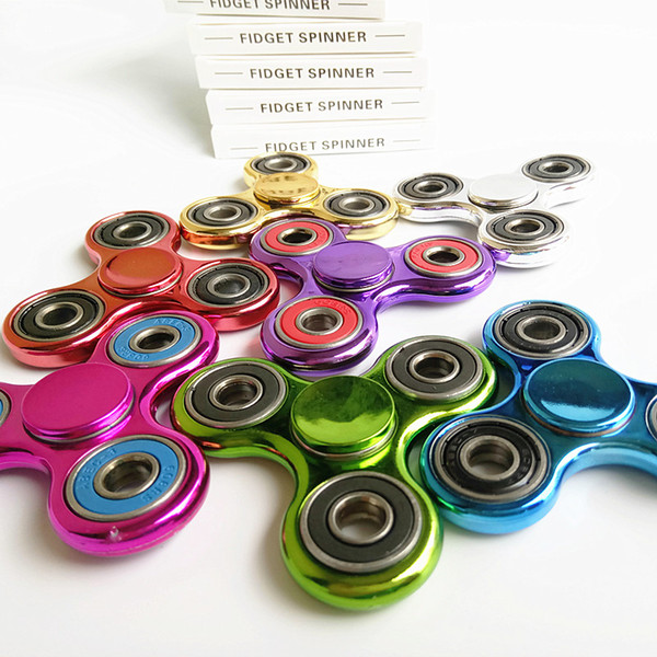 New Fidget Spinner Hand Spinners Metal Metallic Color gyro HandSpinner Adults Stress Relief EDC Toys With Retail Box