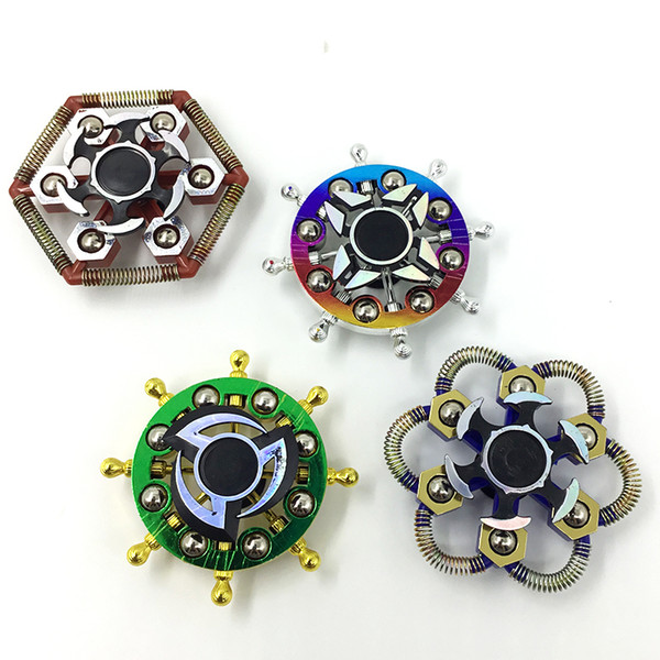 Novelty Plastic Spring Gyro Dazzle Colour Cool Spinner Beyblades Handspinner Gyroscope Spin Finger Tip Funny Toys Children Party Gift