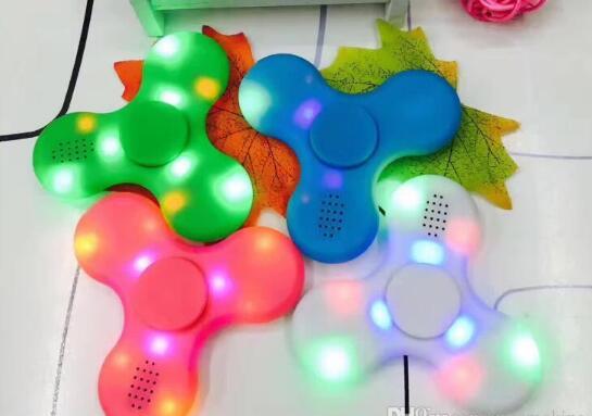 Newest Led Bluetooth Music Fidget Cube Spinner Finger HandSpinner EDC Hand Tri Spinner EDC Toy For Decompression Plastic Toys in Stock