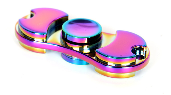 Hottest Rainbow HandSpinner Fingertips Spiral Fingers colorful Fidget Spinner EDC Hand Spinner Acrylic Aluminum Alloy Gyro Toys DHL Shipping