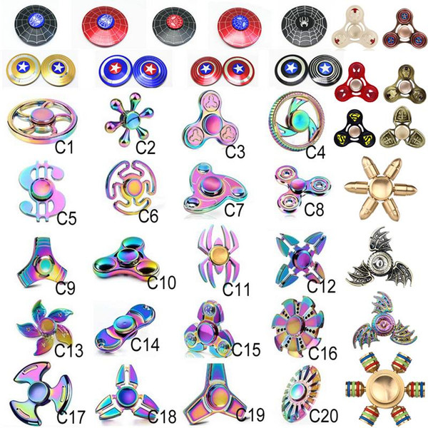 EDC Fidget Spinner rainbow toy Captain America Hand tri spinner Dragon EDC beer bottle Toy For Decompression Anxiety Toys dhl ZH