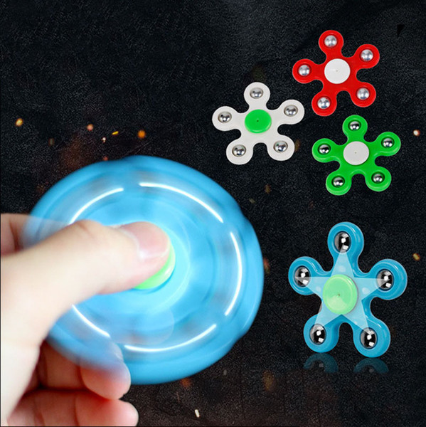 Five Bead Handspinner Fingertips Spiral Fingers Fidget Spinner Edc Hand Spinner Acrylic Plastic Fidgets Gyro Toys Retail Box Spinning Top