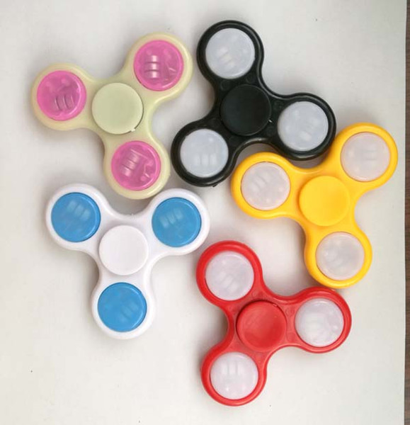 5pcs Toy Plastic Spinner EDC Finger gyro Gags Toys Anti Stress Toys For Autism and ADHD kids toy LED flip spinner Z-650