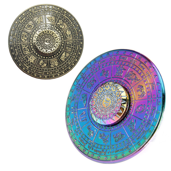 New Egypt 12 Constellation Ancient Fidget Spinner Metal EDC Cool Stress Toy Hand Spinner Finger Gyro Zinc Alloy Spinning Top Toys