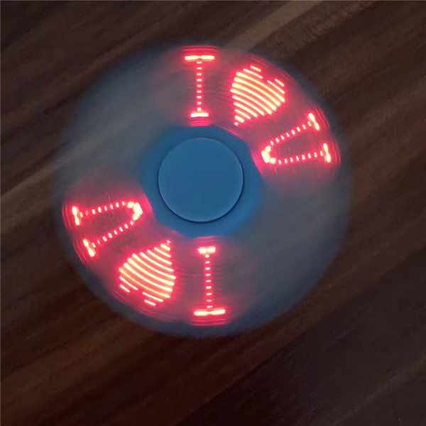 LED Light Fidget Spinner Finger Plastic EDC Hand Spinner For Autism and ADHD Relief Focus Anxiety Stress Toys with Flash 4 Word