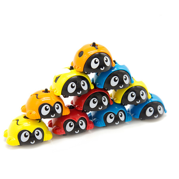 NEW Children's Multi-Function Competitive Cartoon Gyro Toy kids Inertia Insect Car Baby Racing Collision Spinning Top Early Education 24pcs