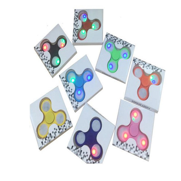 New Funny LED Light Hand Finger Spinner Plastic EDC Hand Spinner For Autism and ADHD Relief Focus Anxiety Stress Gift Toys