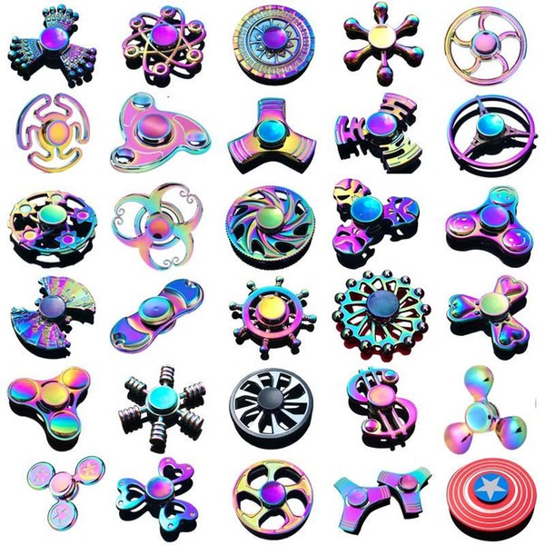 Decompression toys 120 Types Fidget Hand Spinner LED Spinners Metal Alloy Copper King Glory Finger Spinn christmas gift 