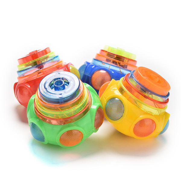 Wholesale- Special Flash Gyro Colorful Light Peg-Top Manual LED Beyblade Music Children Toy