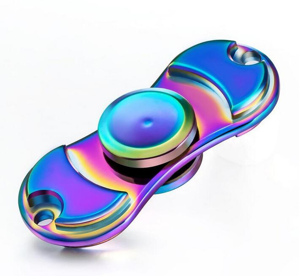 New Colorful EDC Hand Spinner Fidget Toy Good Choice For Decompression Anxiety Finger Toys Rainbow Color Zinic Alloy Finger Spinner With Box