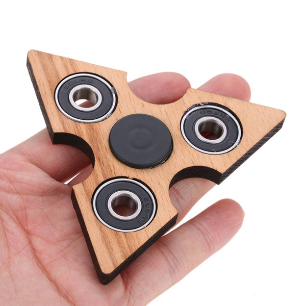 Tri Fidget Hand Finger Spinner Spin Widget Focus Toy EDC Pocket Desktoy Triangle Wooden Gift for ADHD Children A US Stck decompression relax