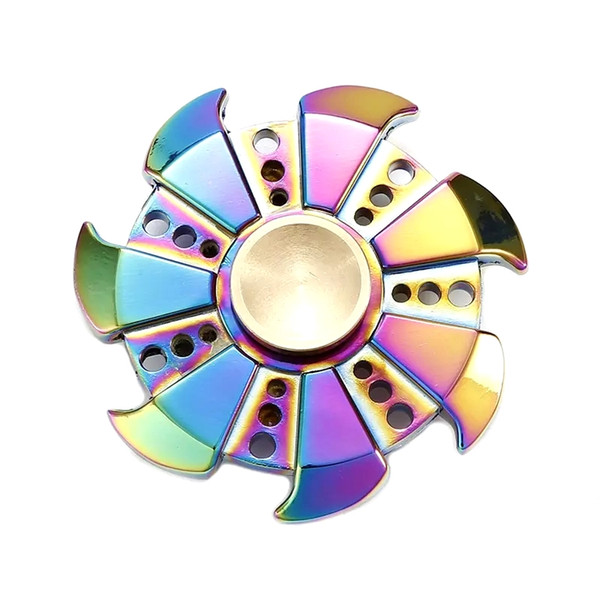 2017 New Rainbow Fidget Spinner Metal Anti Stress Hand Spinner Finger Spinner ceramic bearing Aluminum Alloy Tri Fidget EDC Gyro Toys