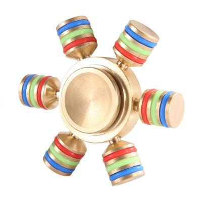 2017 Hot Hand Fidget Spinners Metal Six Leaf Spiners Anti-Anxiety Metallic Decompression Toys With EGO Bag Free DHL