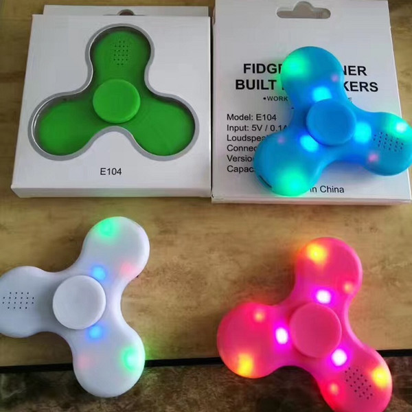 Fidget Spinner USB Bluetooth Speaker Handspinner LED Rainbow Light Luminous Hand Spinner Fidget Finger Toys wa3175