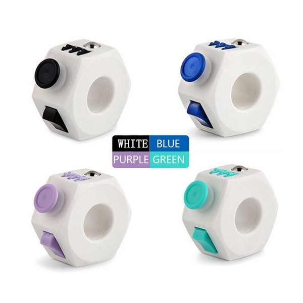 New 6-Side Fidget Ring Magic Fidget Cube Anxiety Stress Relief Toy ABS Ring Shape Fidget Dice